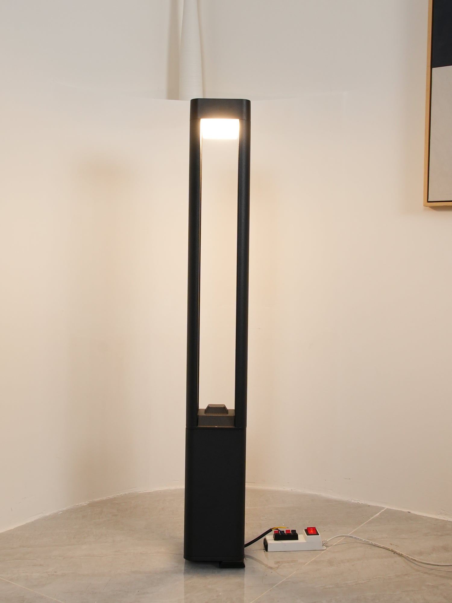 Rectangular Garden Bollard Light - Modern LED Lamp for Pathway