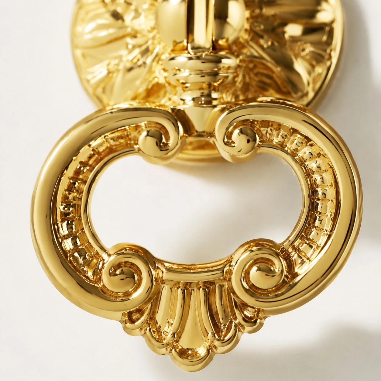 Close detail of the sculpted brass ring
