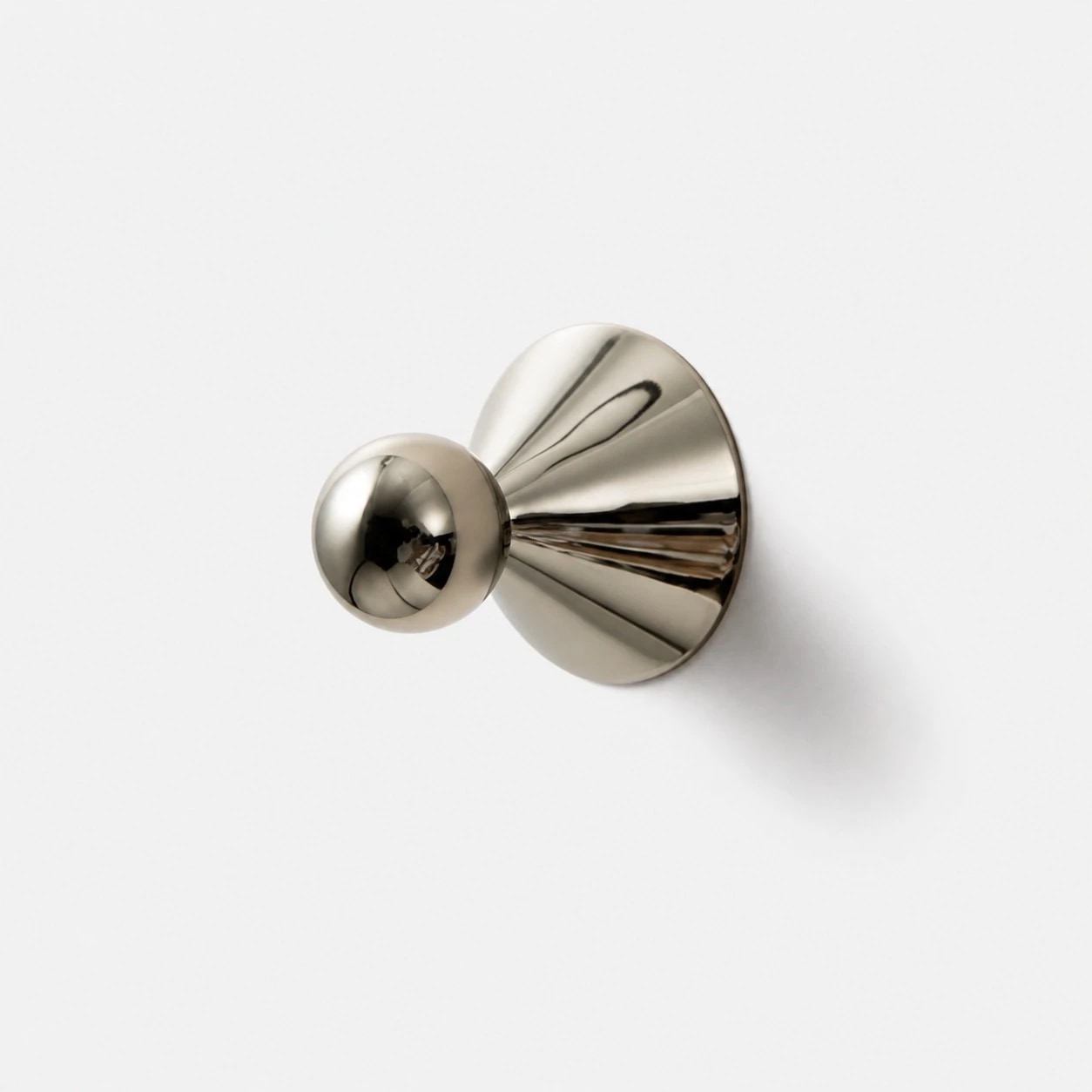 Polished silver-tone brass cabinet knobs