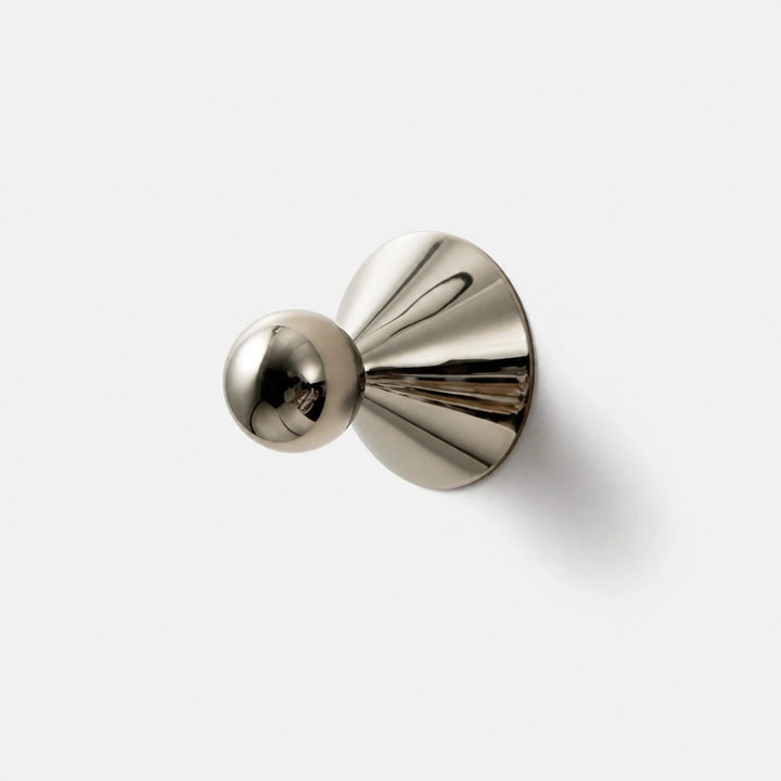 Polished silver-tone brass cabinet knobs