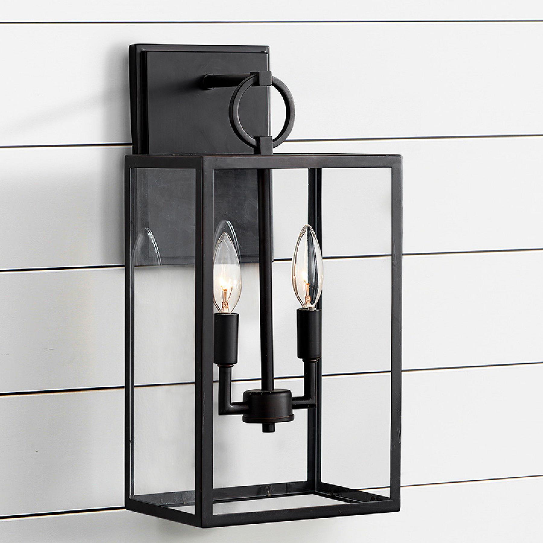 Ferrix Iron Outdoor Wall Lamp - Industrial Rectangular Glass Sconce