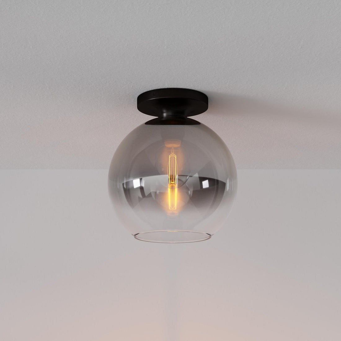 Selvion Modern Globe Ceiling Lamp - Damp-Rated Bathroom Lighting - Luxe Glass Shade