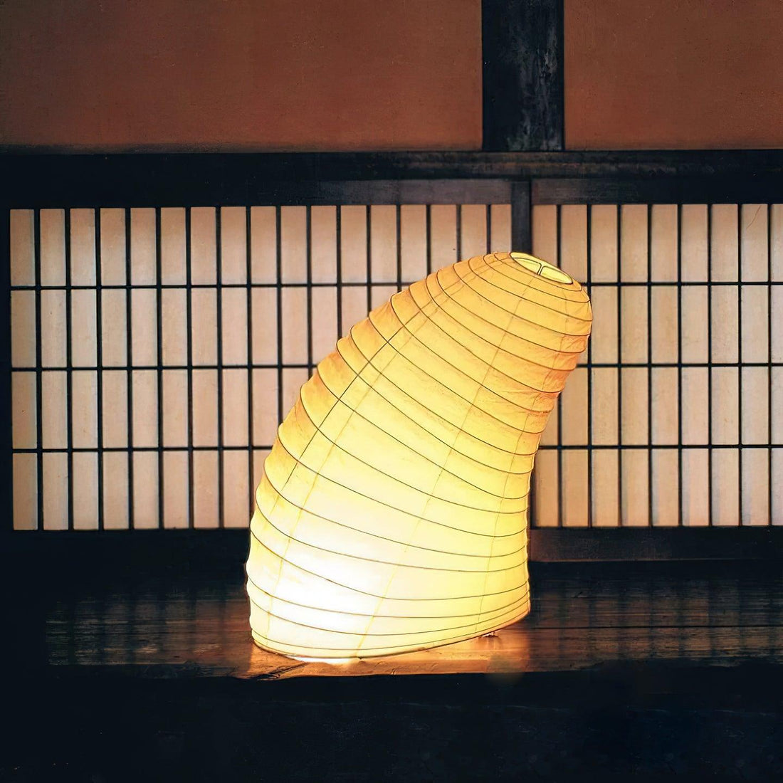 Japanisch inspirierte Papiertischlampe – Maulbeerpapierlampe fürs Schlafzimmer