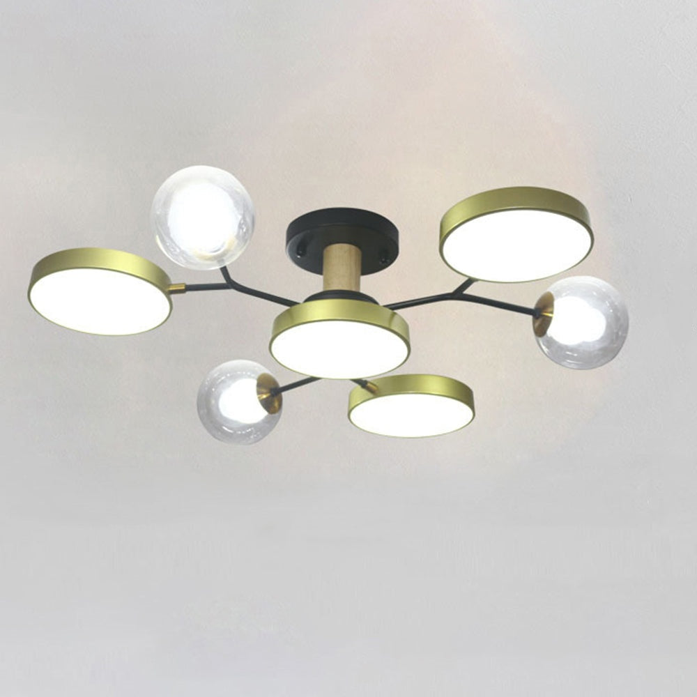 Branch LED Acrylic Ceiling Lamp - Creative Disc Design for Living Room
