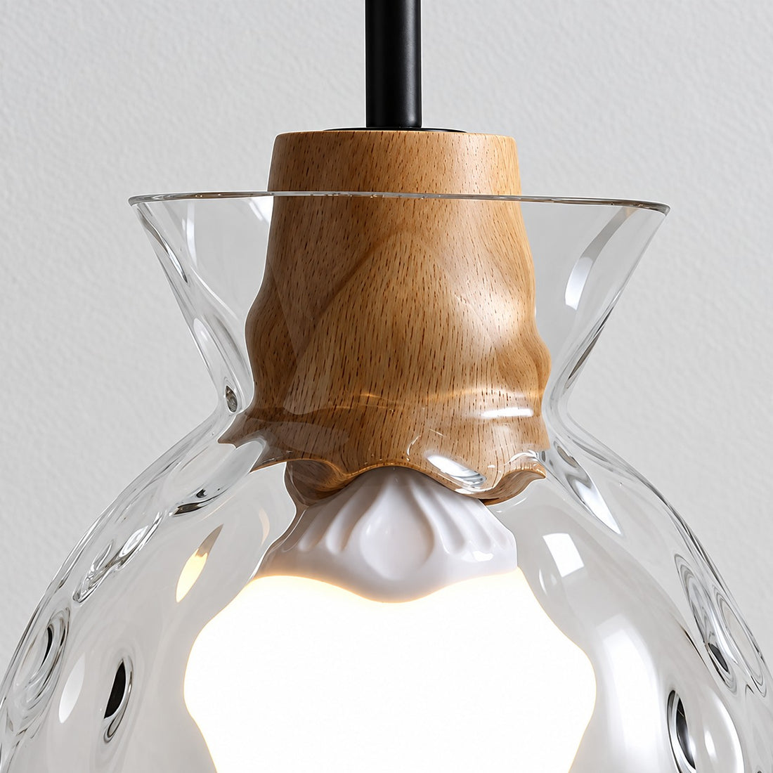 Sculptural Ripple Glass Pendant Lamp