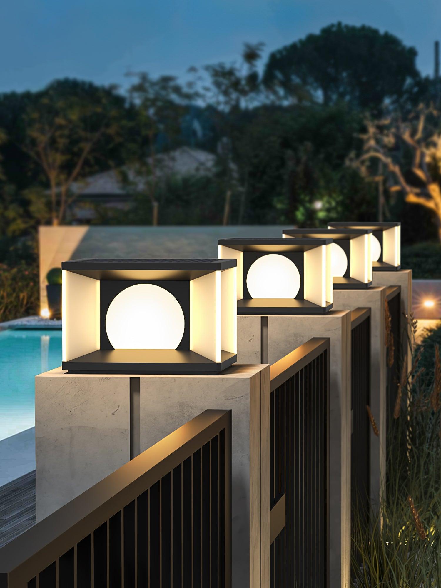 Eclipse Cube Outdoor Post Light - Weatherproof Garden & Pathway Lighting