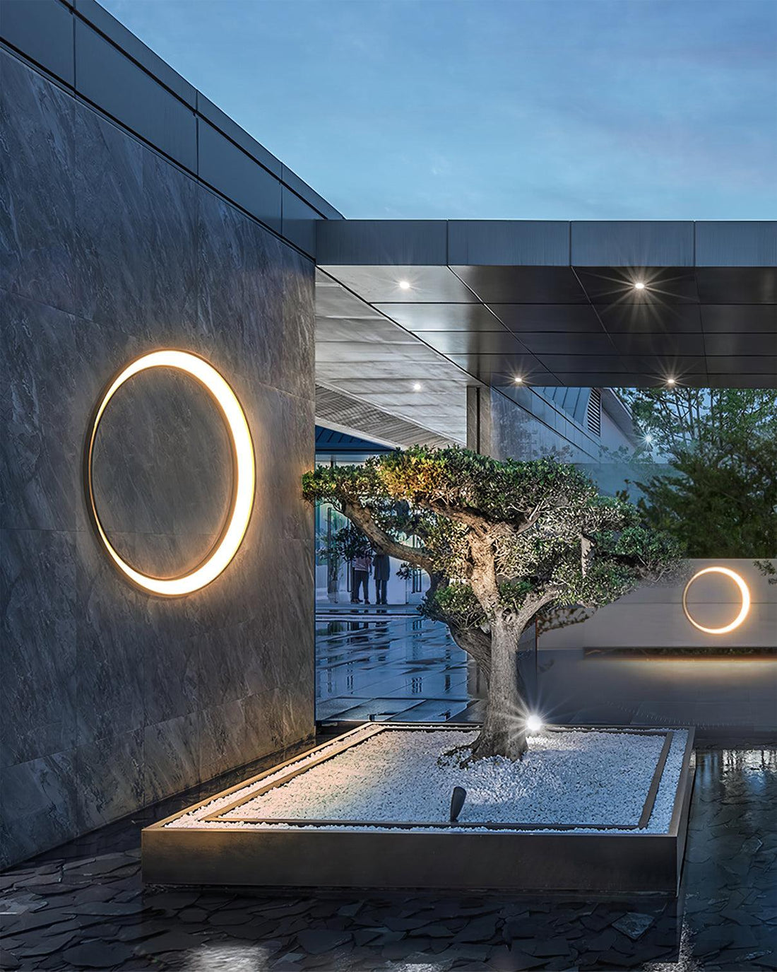 Moon Stainless Steel Wall Lamp - Black Celestial Fixture for Outdoor