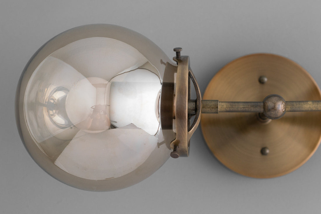 Lumio Globe Double Globe Vanity Wall Light - Rustic Farmhouse Bathroom Wall Fixture