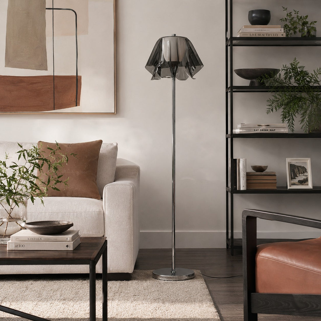Bauhaus Acrylic Flower Floor Lamp for Living Rooms