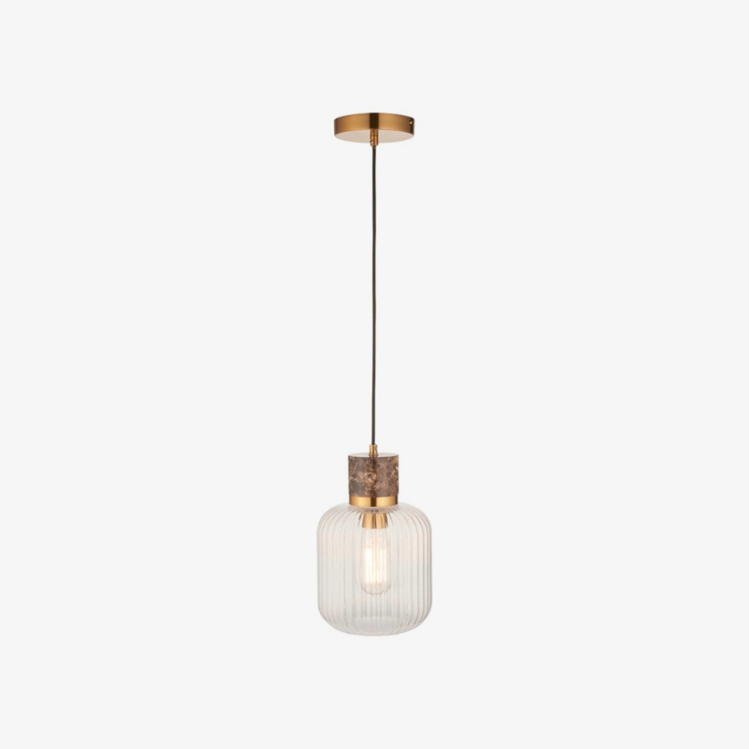 Korlisse Natural Stone and Glass Pendant Light – Stylish Lamp for Lounge or Living Room