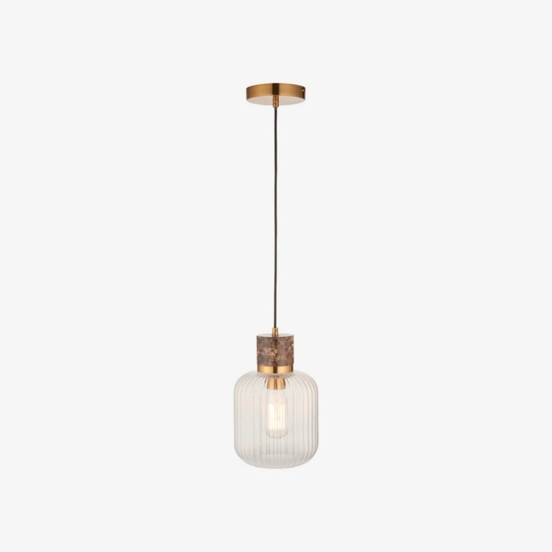 Korlisse Natural Stone and Glass Pendant Light – Stylish Lamp for Lounge or Living Room