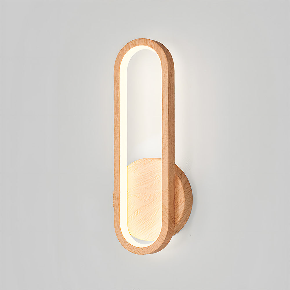 Retro Wood LED Wall Light - Rustic Living Room Fixture