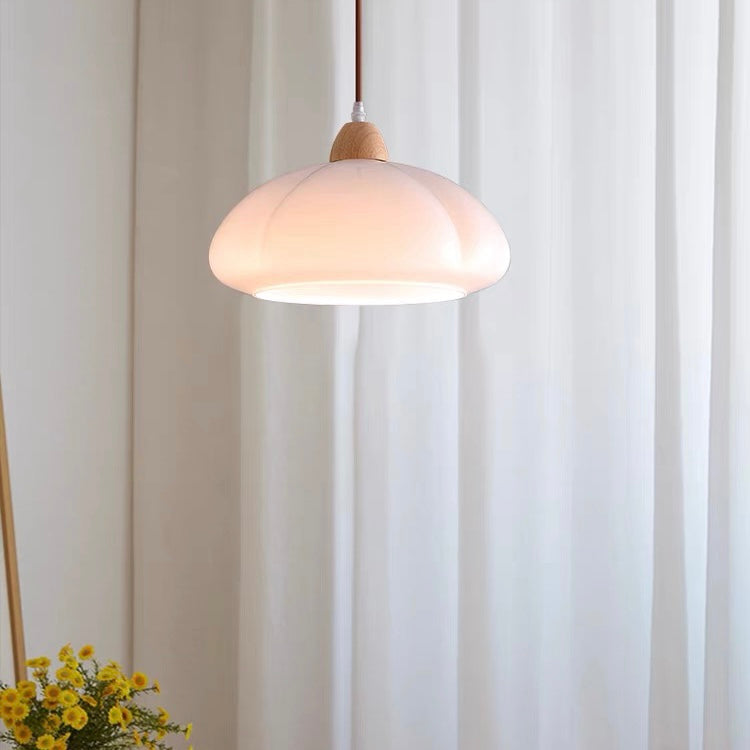 Retro Glass Pendant Light - Pumpkin Shape Lamp for Kitchen