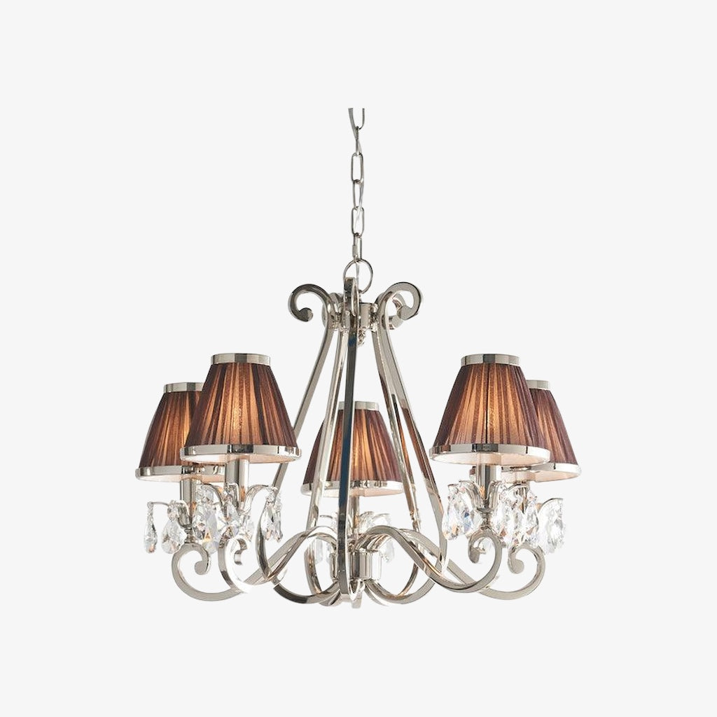 Talonis Multi-light Fabric Chandelier - Elegant Metal Curved Arms for Dining and Living