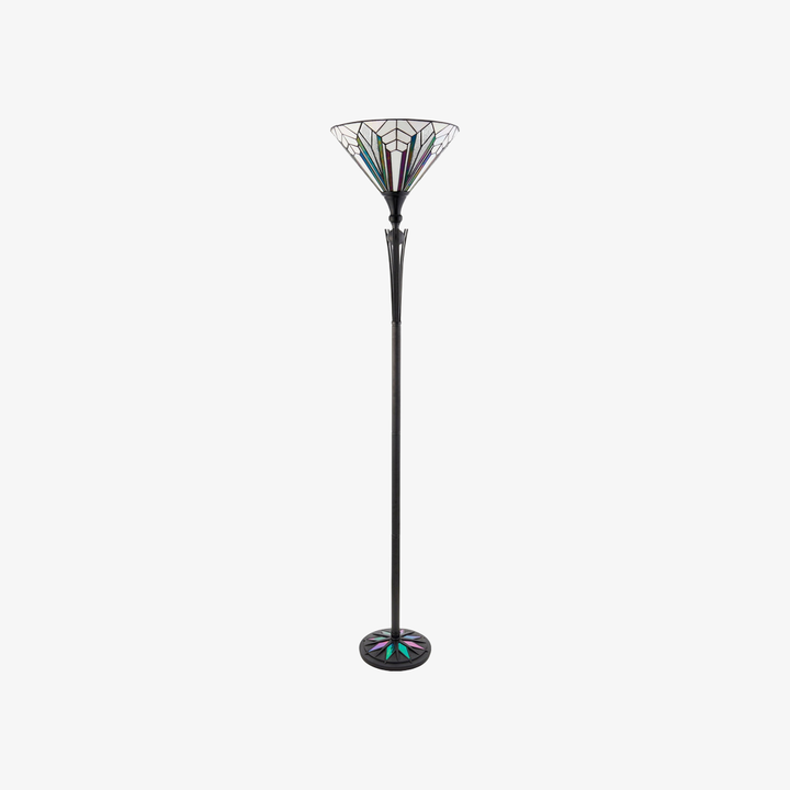 TF Astoria Tiffany Style Uplighter Lamp – Textured Glass Shade for Home and Office Ambience