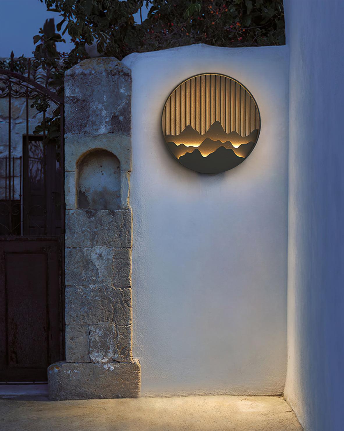 Mountain Outdoor Wall Lamp - Modern Circular Metal Light for Garden