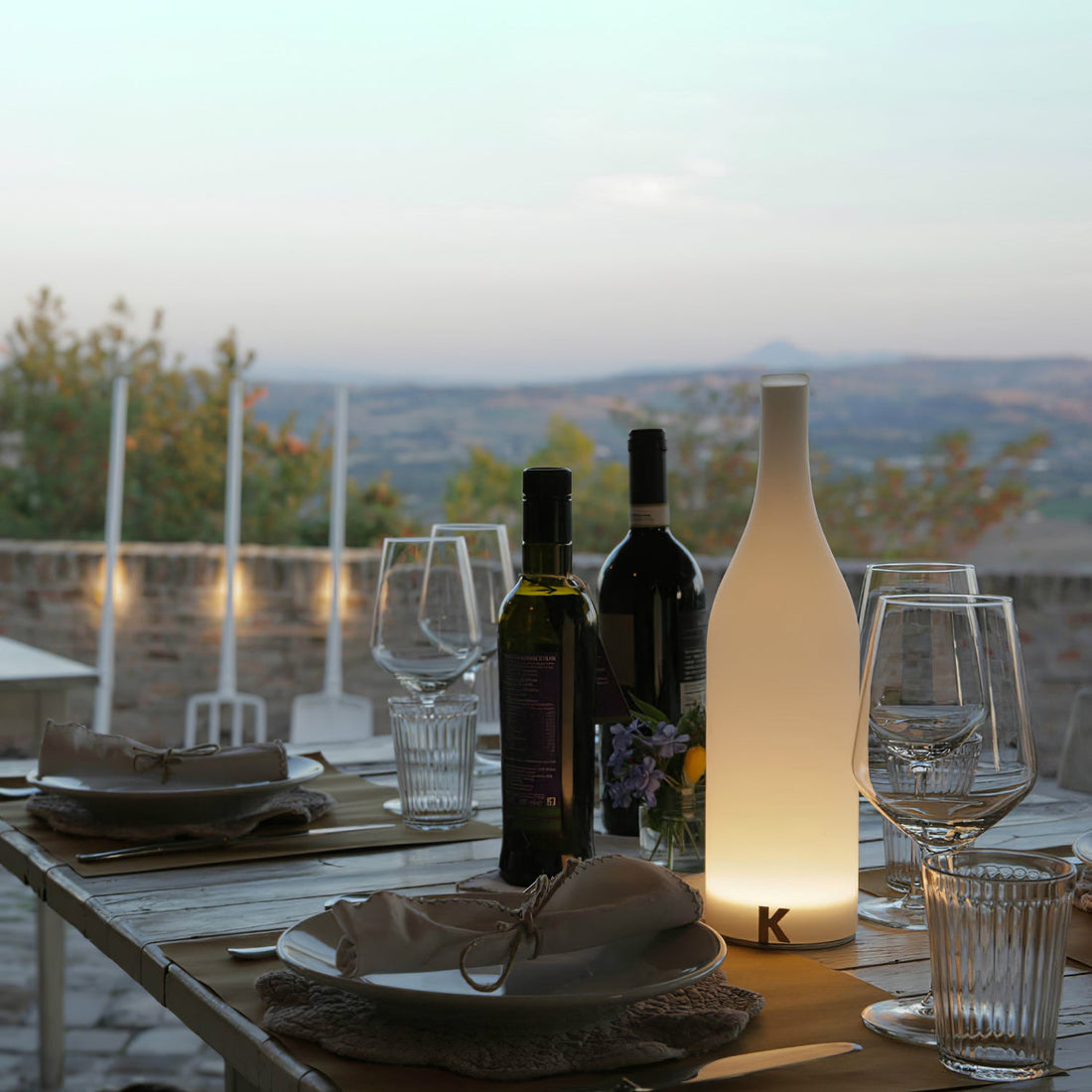 Battery Table Lamp - Modern Glass Light for Dining & Living Spaces