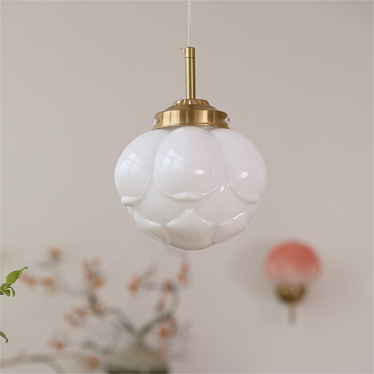 Vintage Art Glass Hanging Lamp - Elegant Home Decor Lighting
