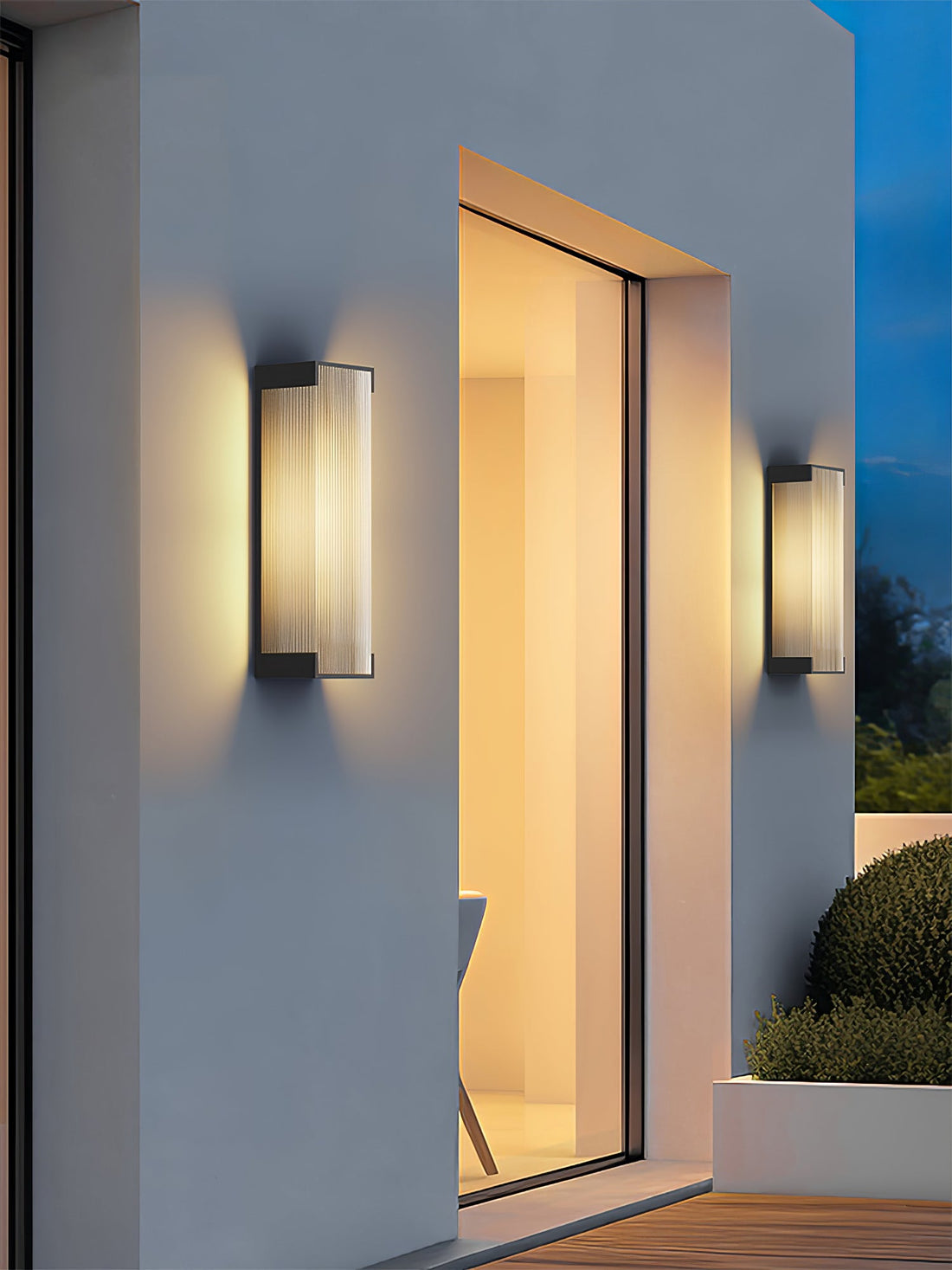 Rechteckige Außenwandleuchte - Moderne schwarze Lampe für Veranda &amp; Garten