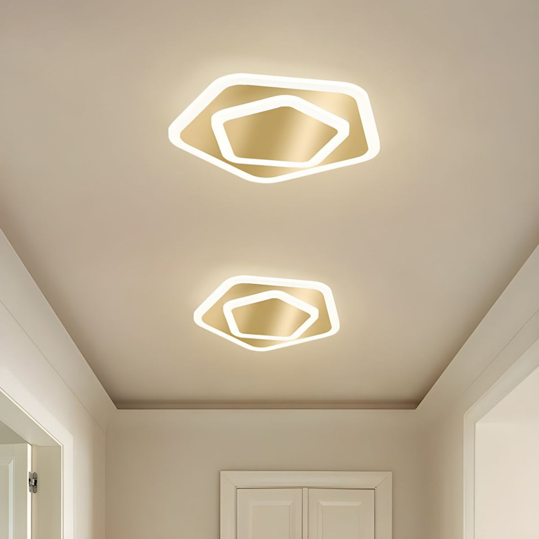 Minimalist LED Ceiling Light - Organic Metal Lamp for Modern Bedroom
