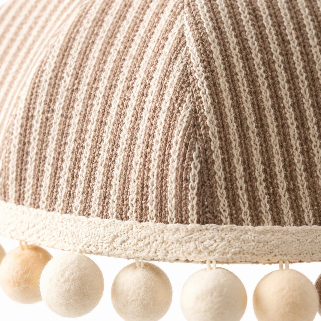 French Cream Pom Pom Fabric Pendant Light
