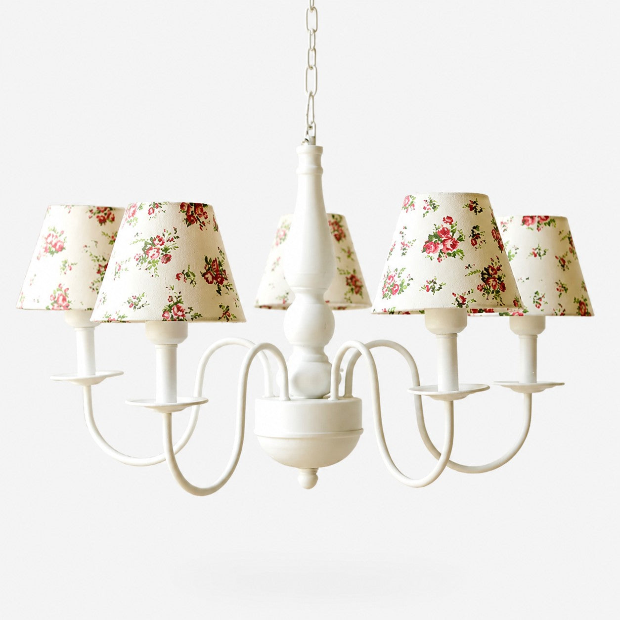 Colorful Fabric Shade 5-Light Chandelier
