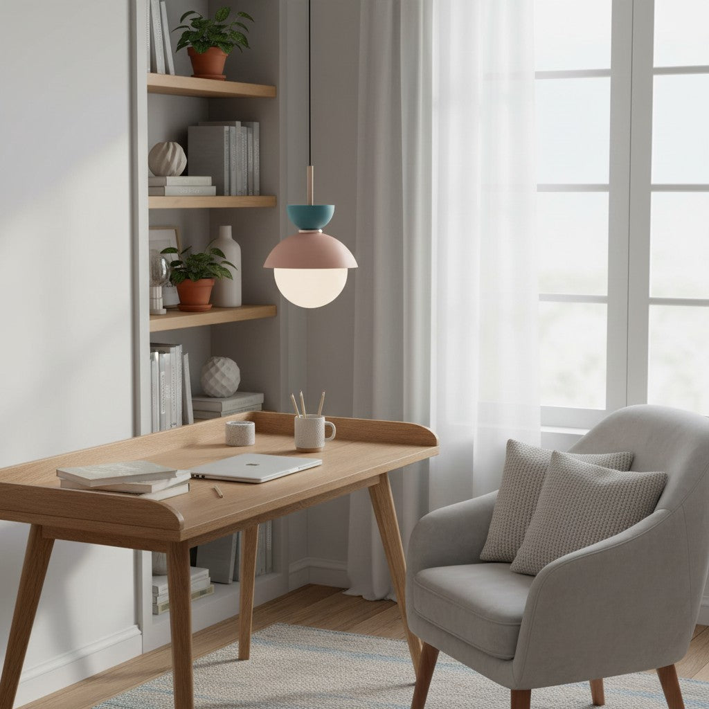 Frovela Nordic Macaroon Pendant Lamp with Globe Design – Aluminum Lighting for Bedroom or Living Room