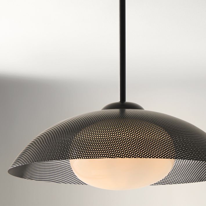 Elorina Pendant Light - Perforated Metal Shade, Champagne Bronze