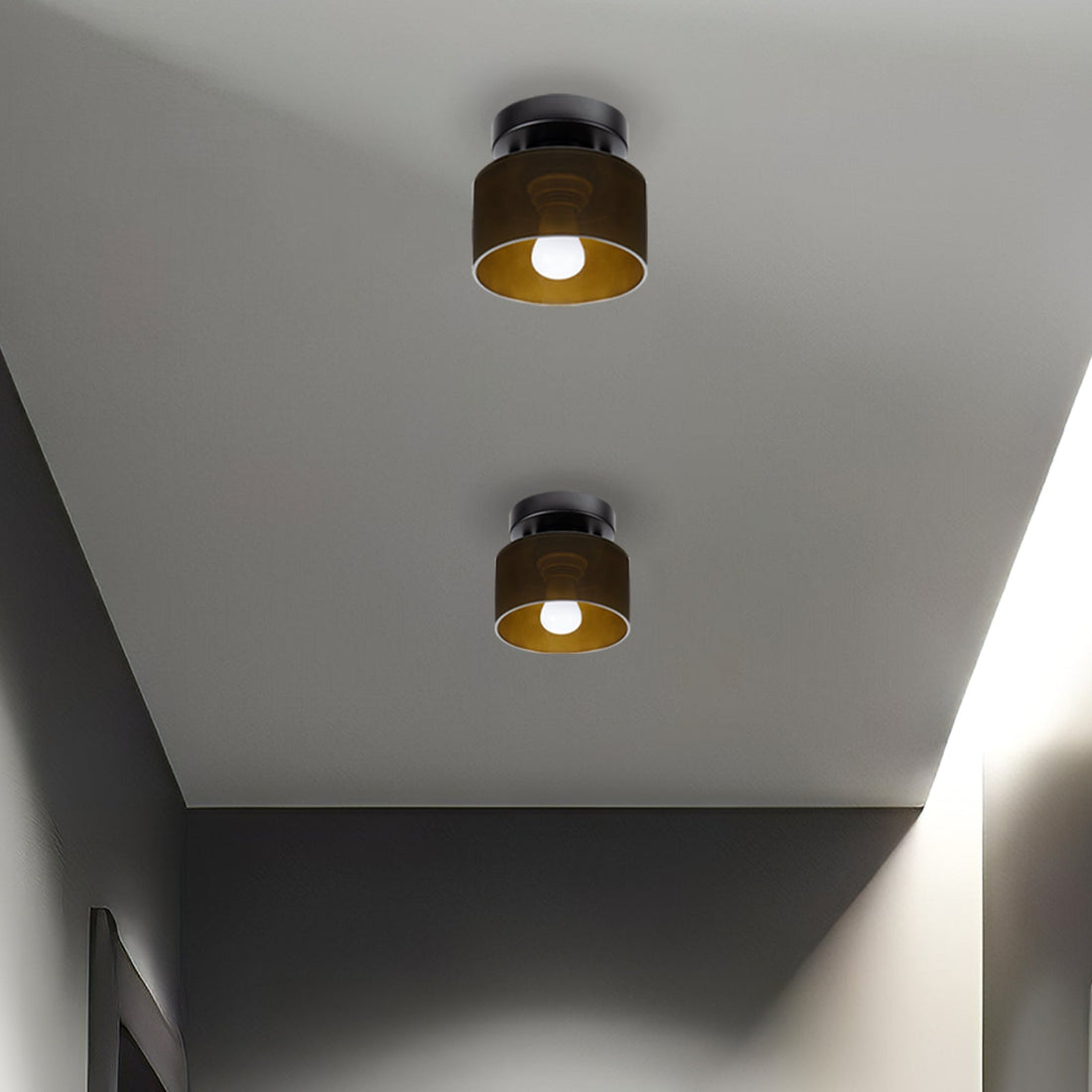 Bauhaus Glass Ceiling Light - Minimalist Mini Design Lamp For Hallway