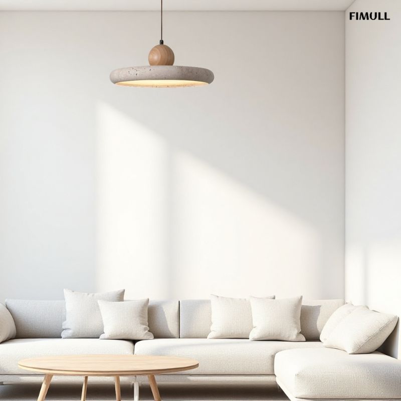 Travertine Flying Saucer Natural Pendant Light