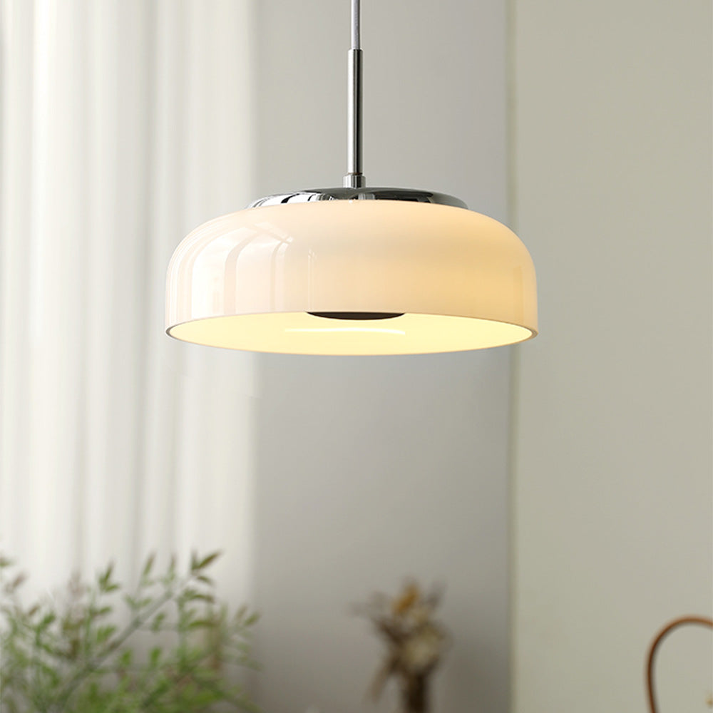 Nordic Glass Pendant Light - Bauhaus Bowl Shaped Lamp for Dining Room