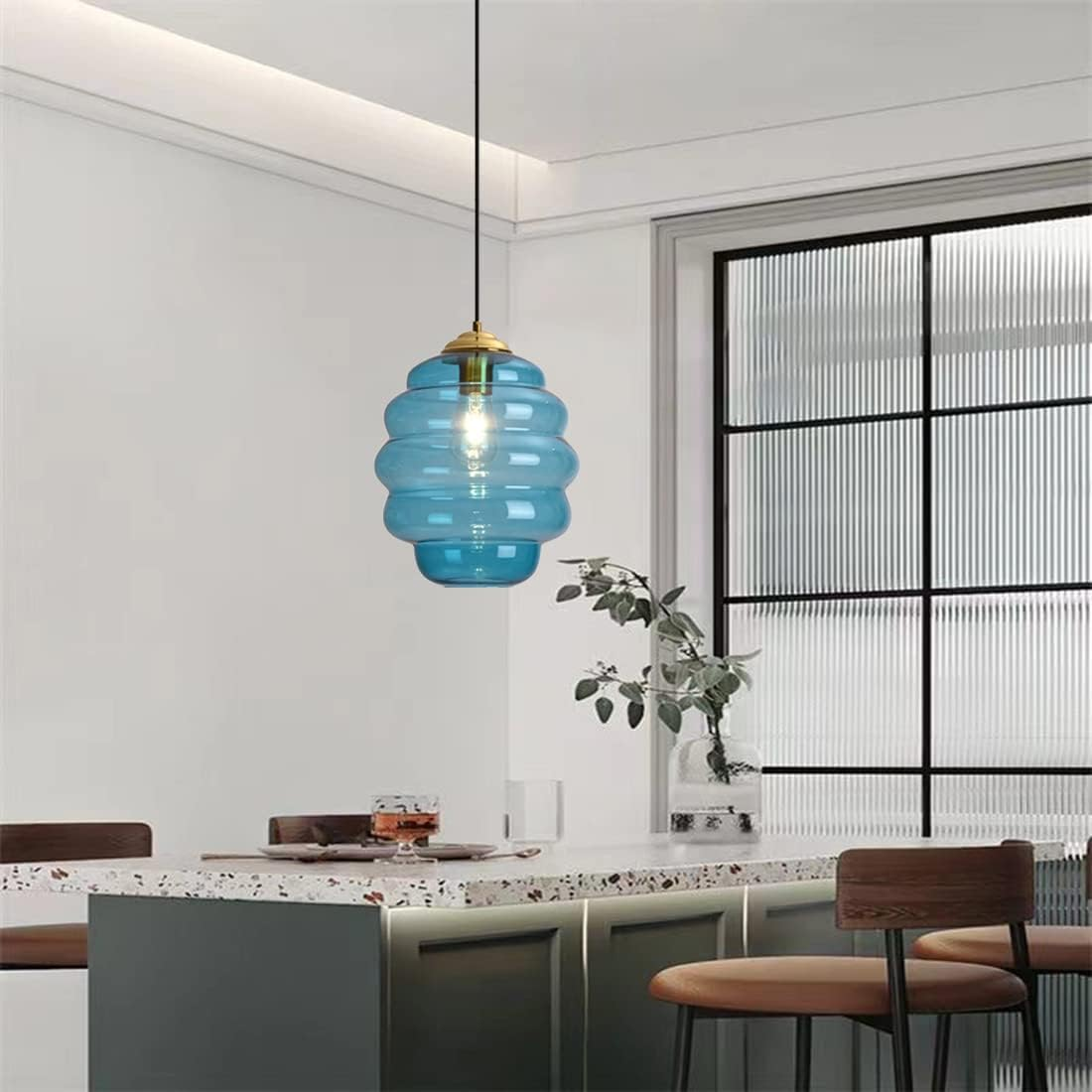 Glass Modern Pendant Lighting - Multi-layer Ring Fixture for Kitchen