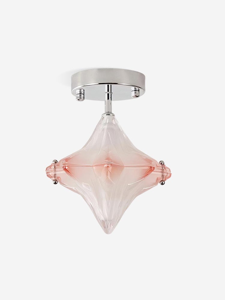 Art Deco Star Ceiling Lamp - Frosted Glass Fixture for Hallway & Entryway - Astris Ceres