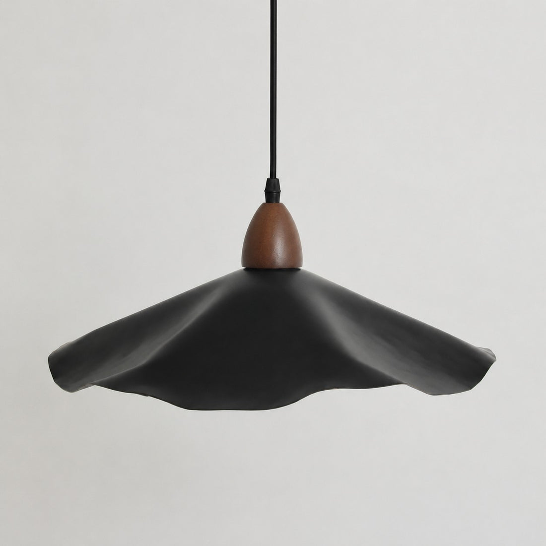 Vintage Wavy Pendant Light with Aged Metal Shade