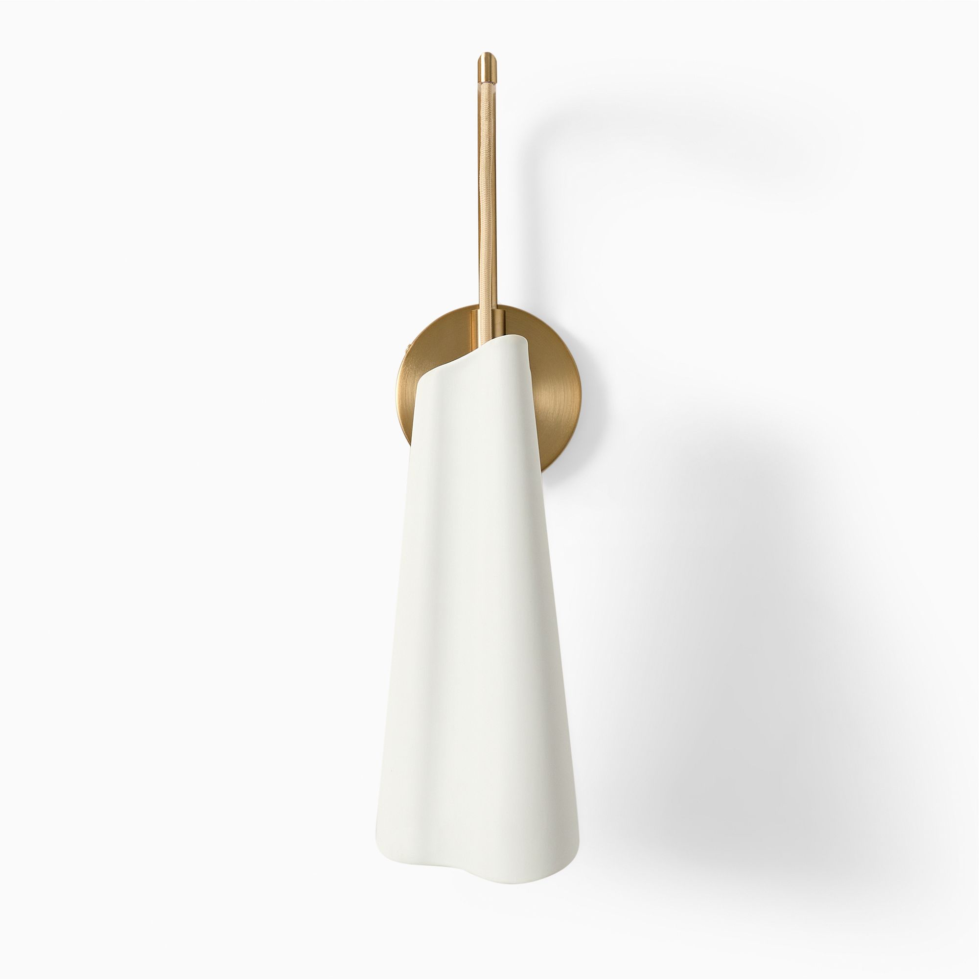 Orovia Sleek Wall Sconce – Ceramic & Metal Champagne Brass