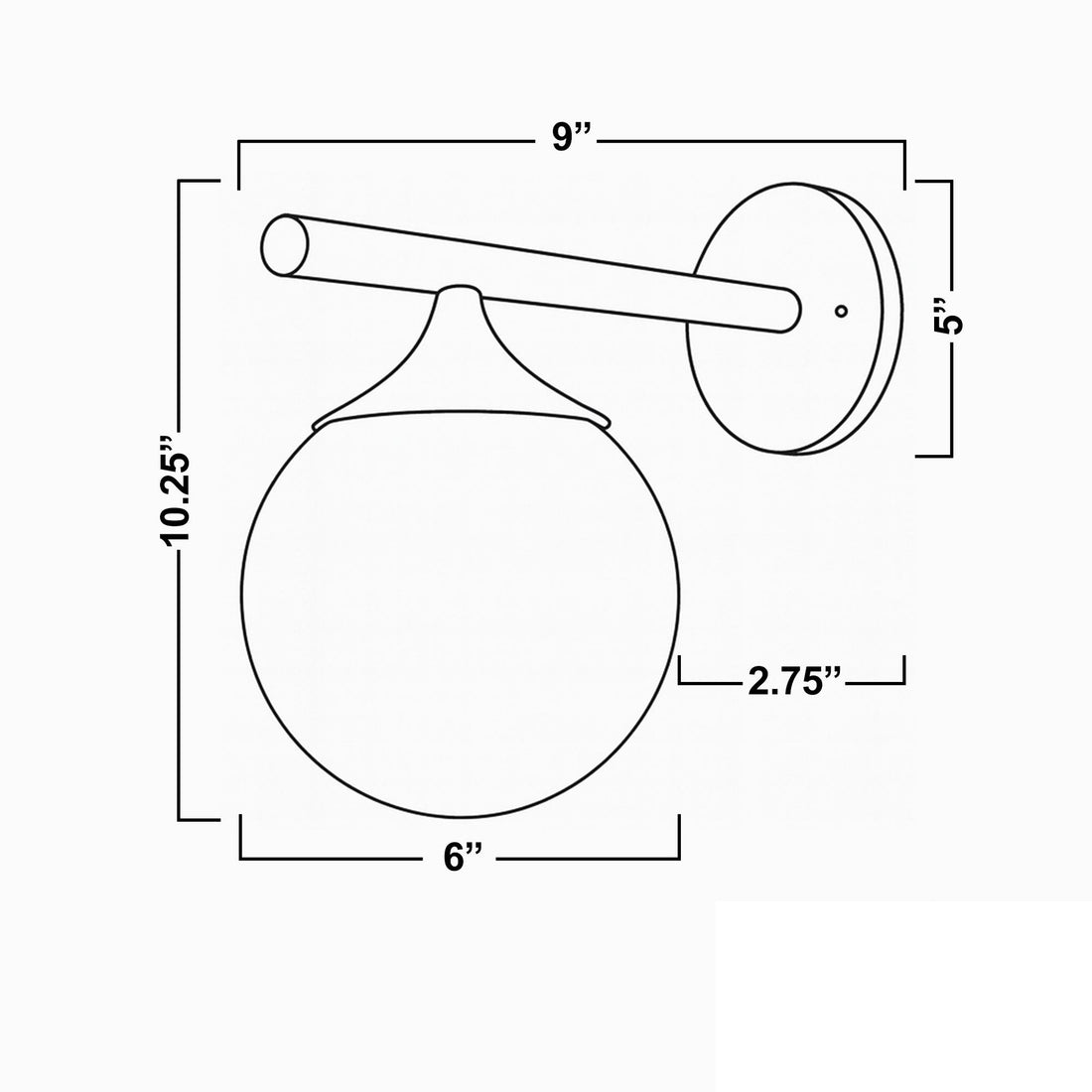 Glorica Glass Wall Sconce - Frosted Globe Light