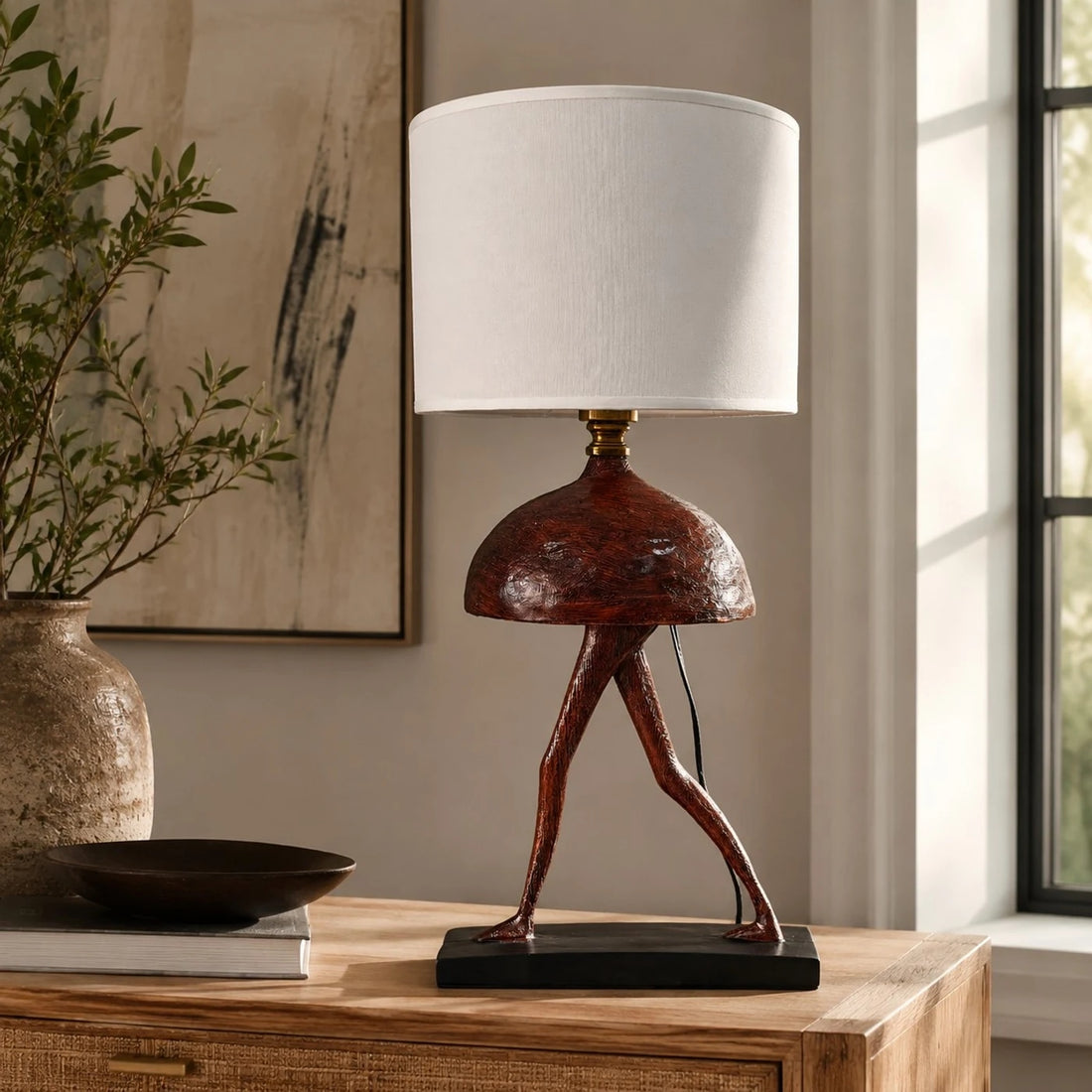 Warm table lamp room scene