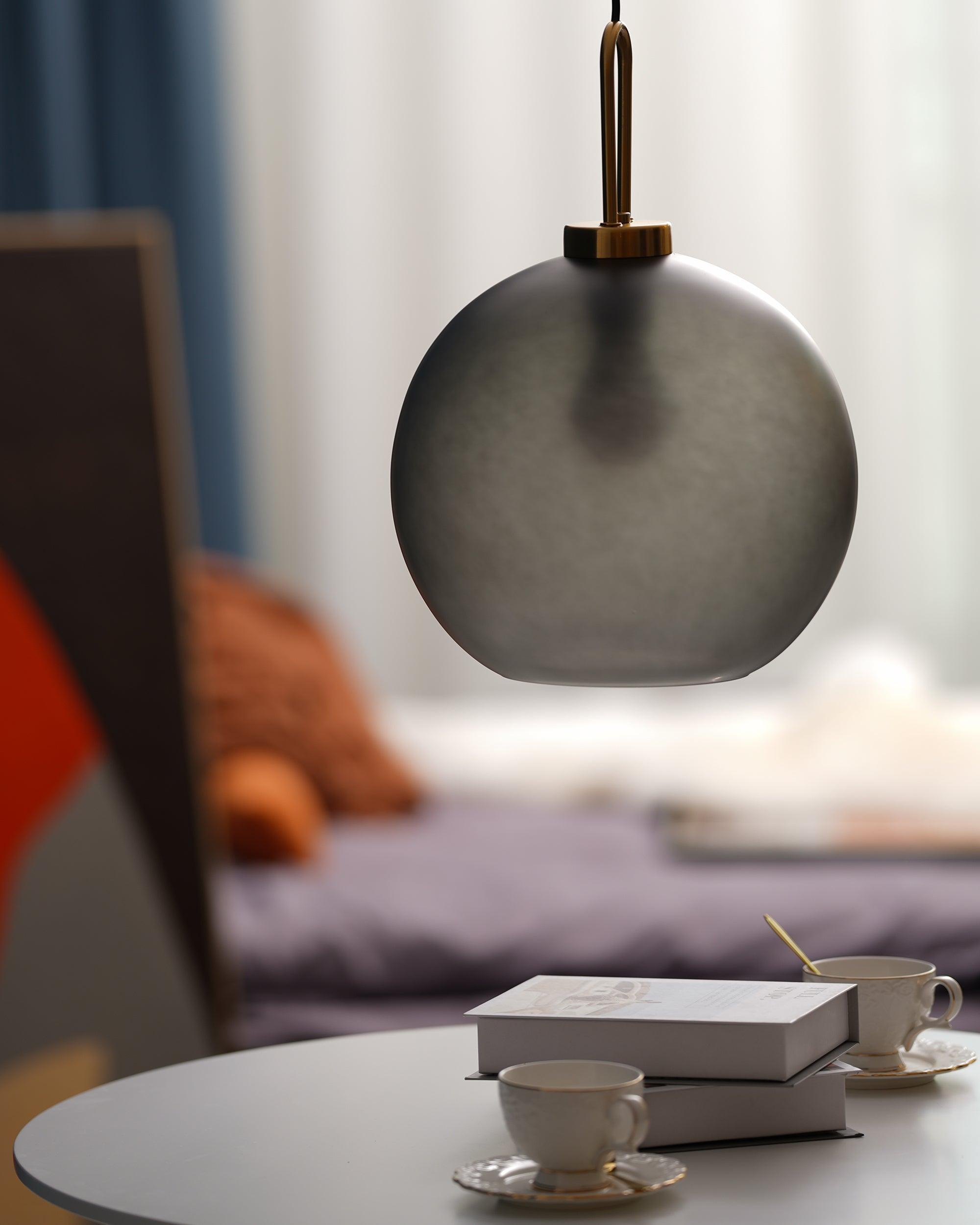Kupferbeschichtete Glas-Plug-in-Hängeleuchte mit Kabel