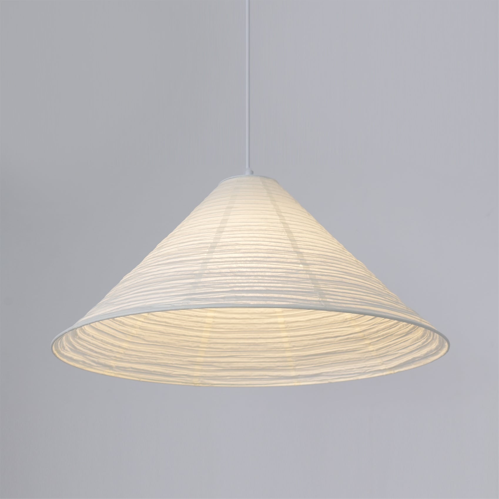 Washi Paper Pyramid Pendant Lamp - Handcrafted Light for Living Room