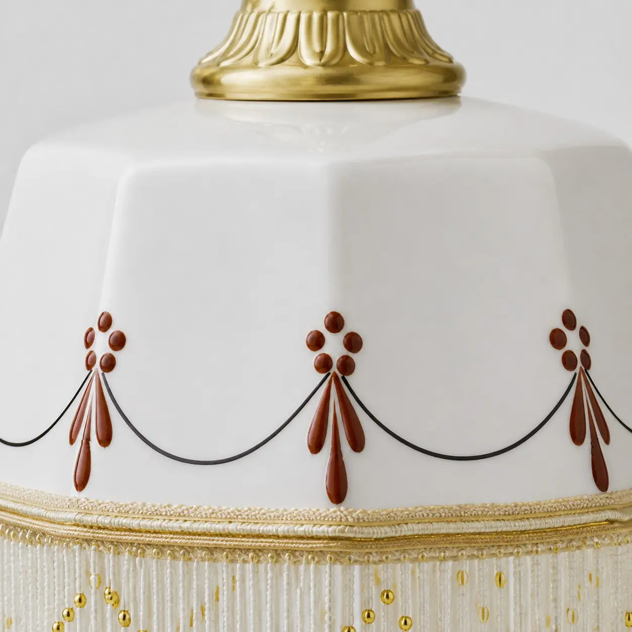 Hand-painted translucent ceramic shade detail
