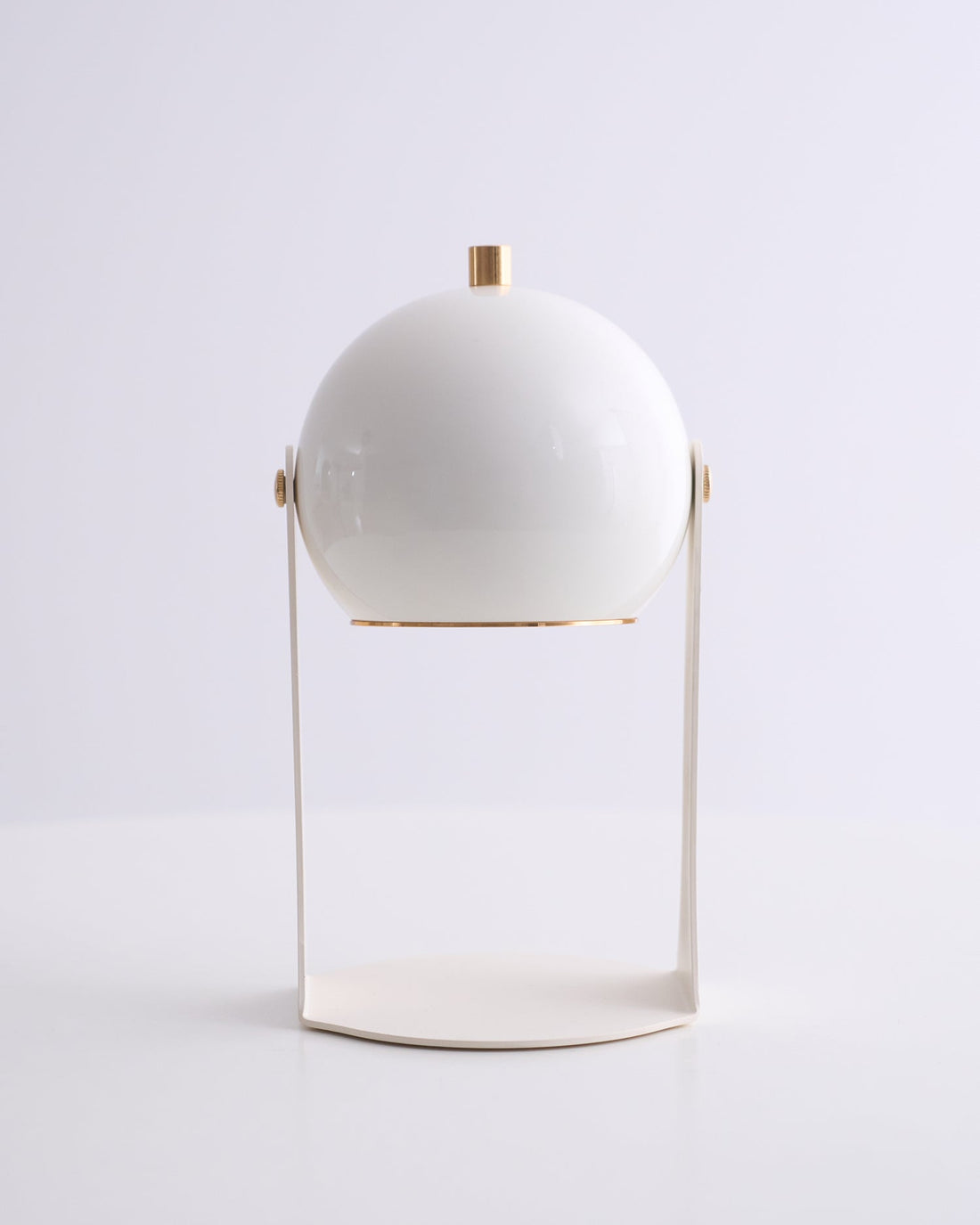 Glossy Black-White Table Lamp - Helmet-Inspired