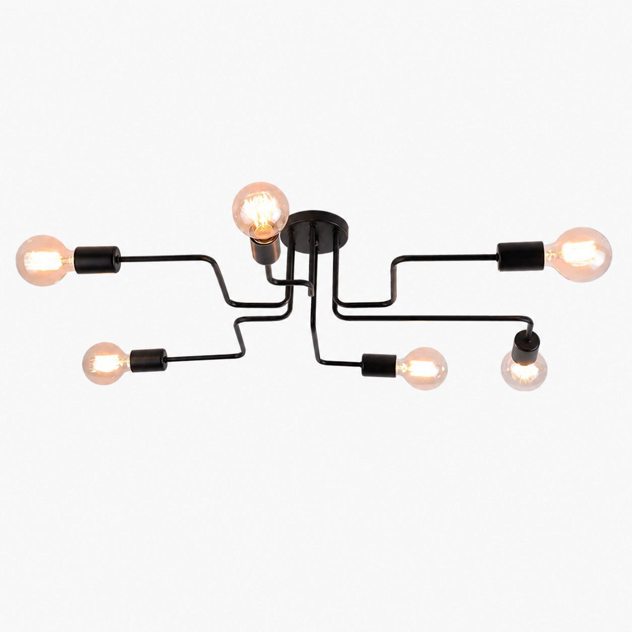 Black Spider Arm Flush-Mount Ceiling Light