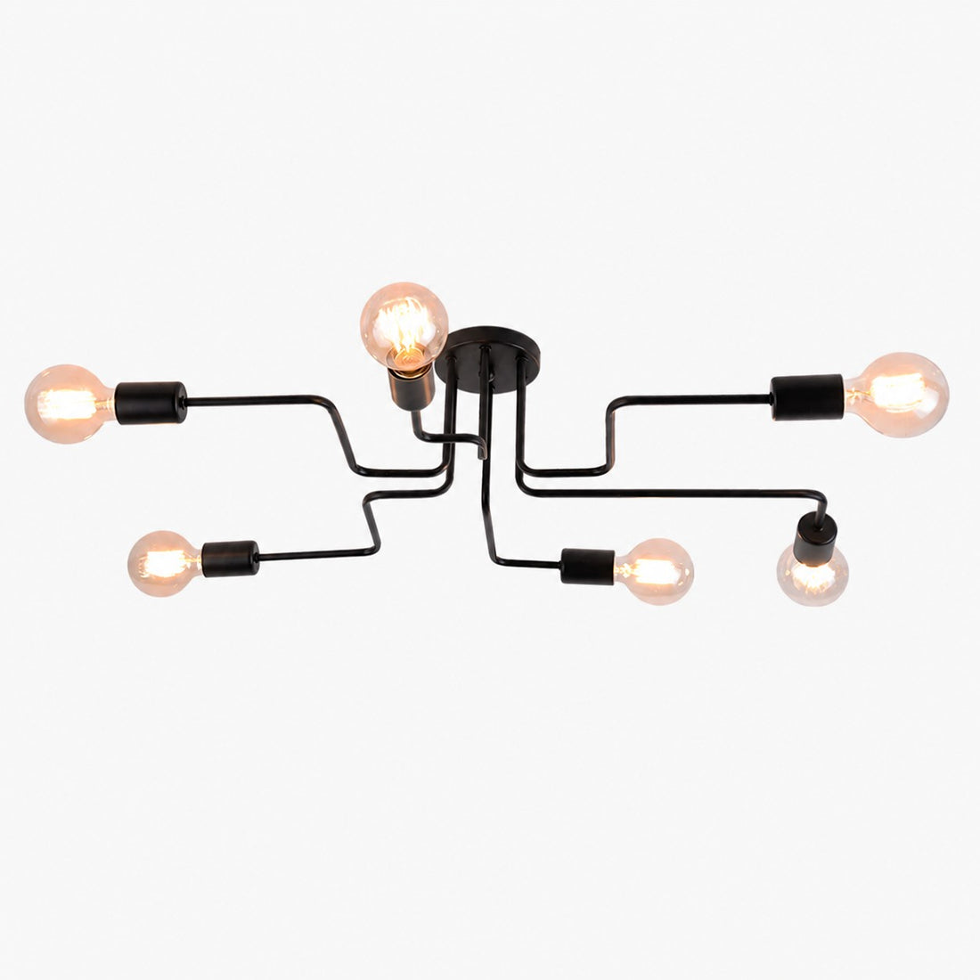 Black Spider Arm Flush-Mount Ceiling Light