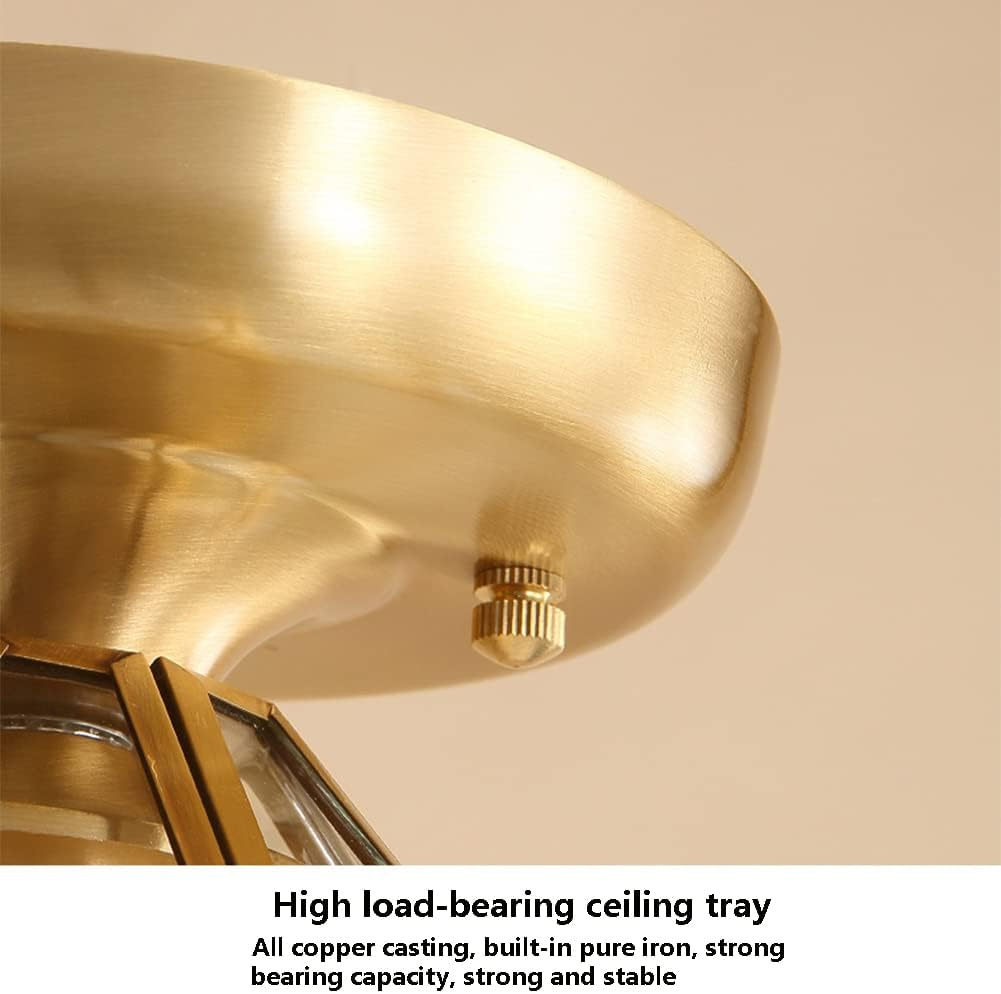 Glass Petal Ceiling Light - Modern Brass Semi Flush Mount for Hallway