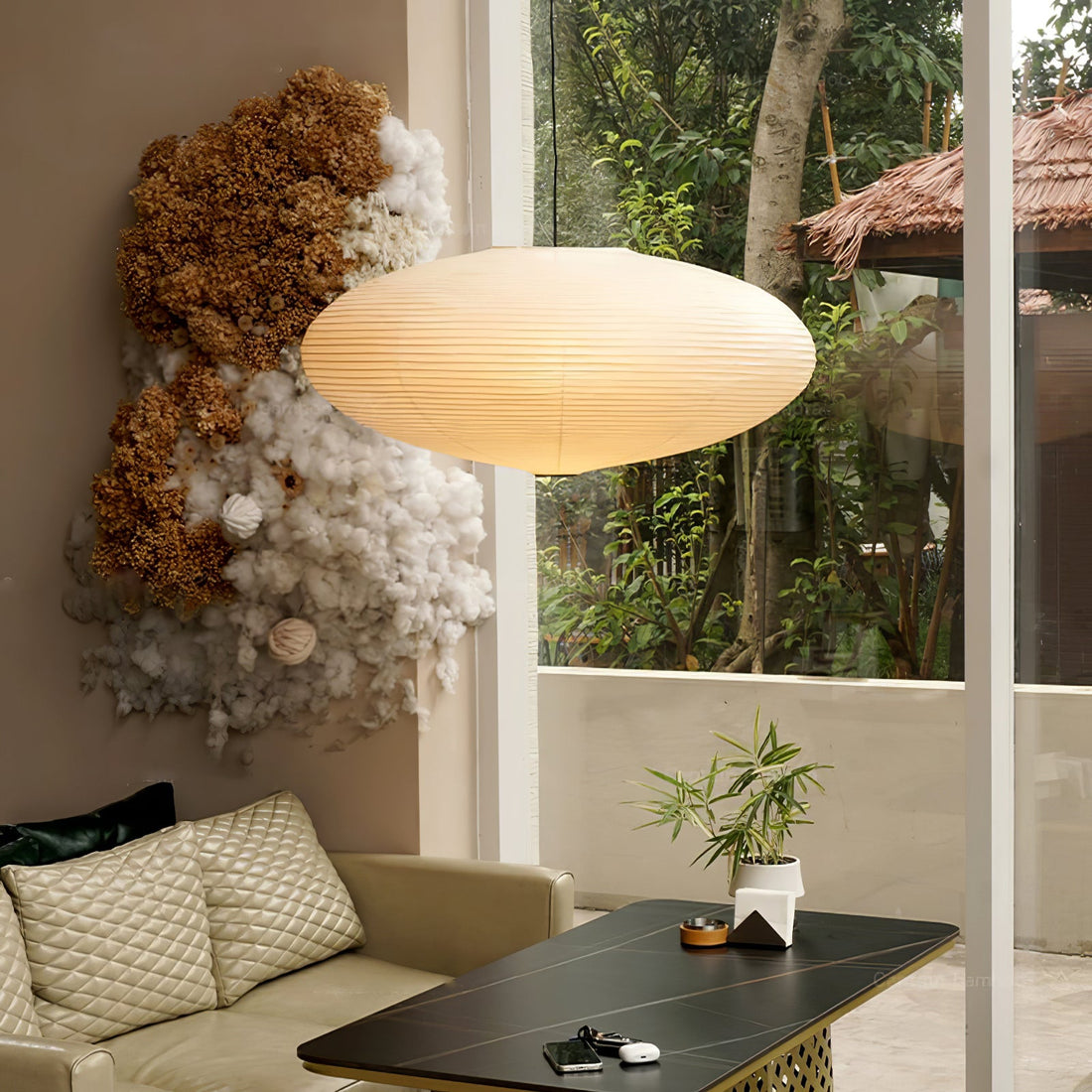 Mulberry Paper Plug-In Pendant Light