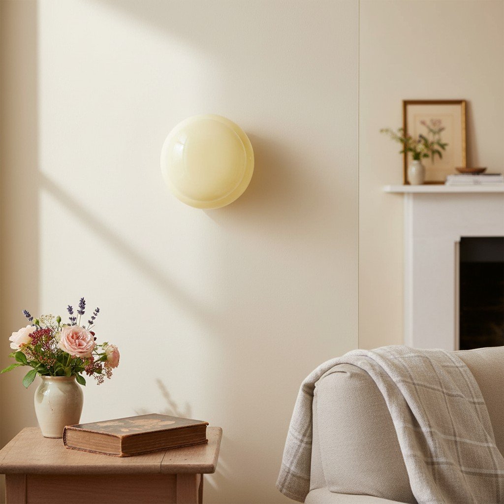 Orra Vintage Opalglas Wandlampe - Klassische runde Wandleuchte für Wohnzimmer