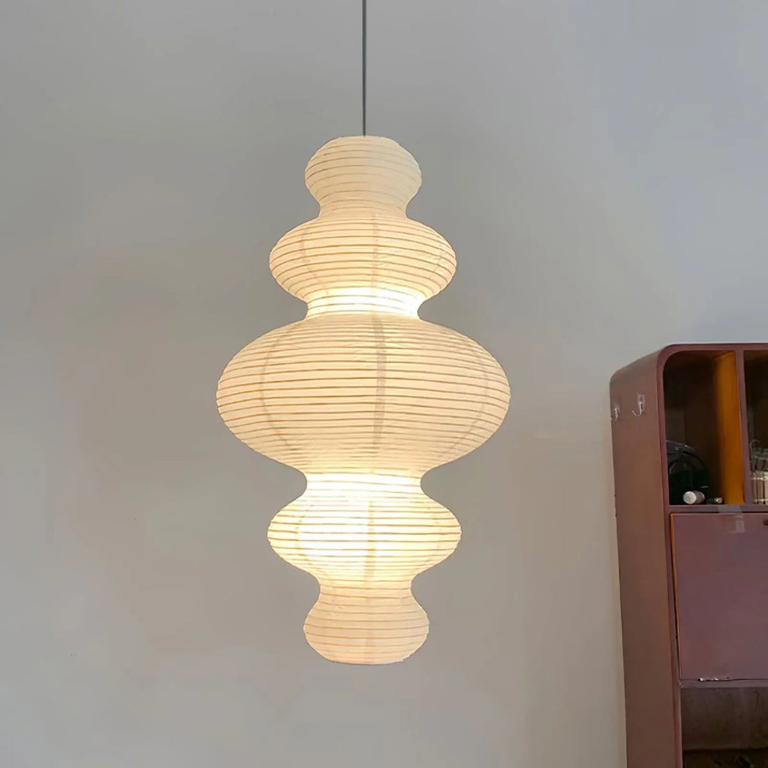 Sculptural Rice Paper Pendant Lamp - Luxurious Lamp for Bedroom