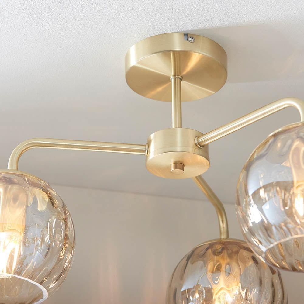 Tracian Glass Mid-Century Modern Globe Pendant Light for Dining Room