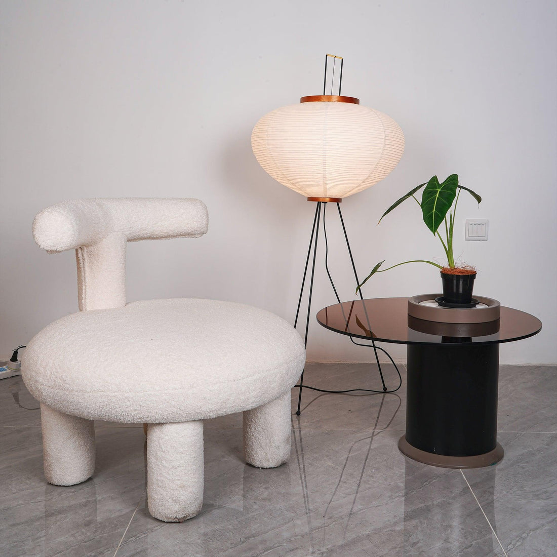 Rice Paper Floor Lamp - Bamboo Frame Soft Light for Living Room
