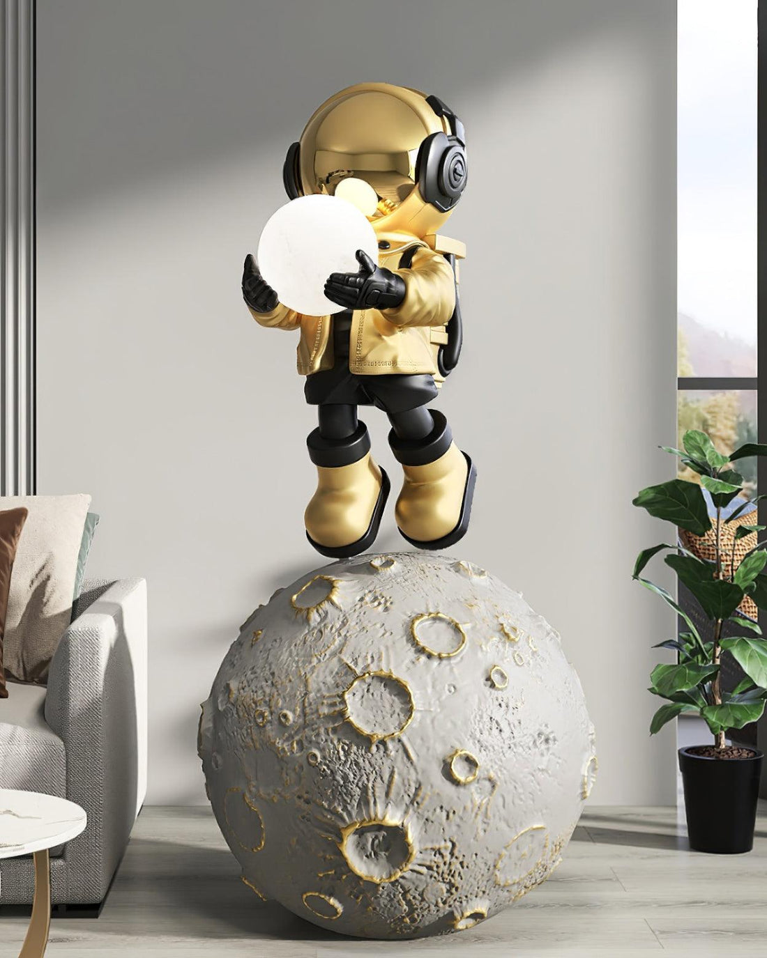Astronaut Floor Lamp - Built-in Battery LED Light for Living Room Decor